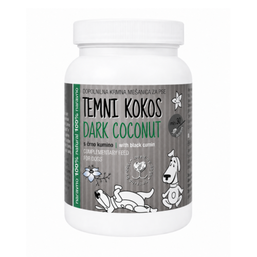 Dunkle Kokos für Hunde, 200 g